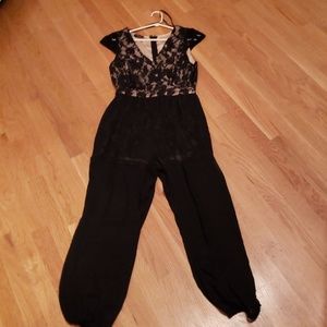Bebe black lace romper